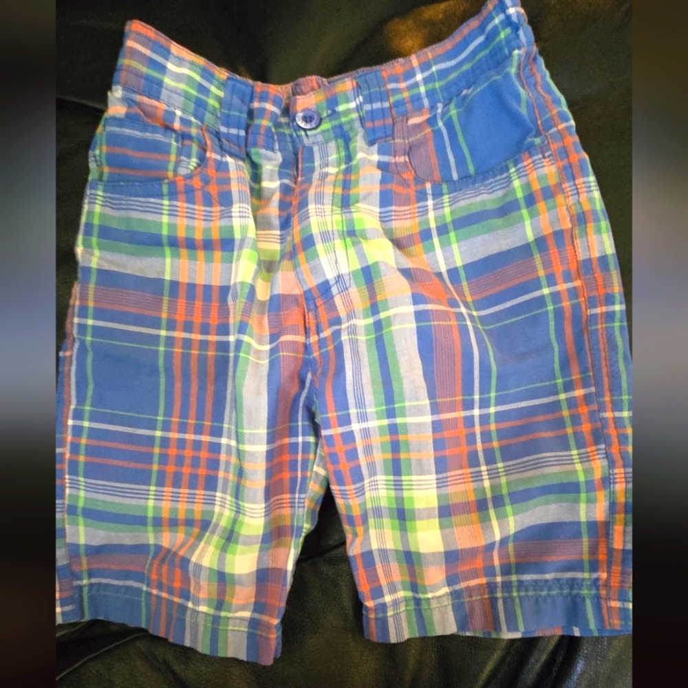 Chams Plaid Multicolor Boys Long Board Shorts Sz3t